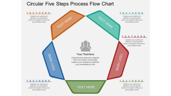 Circular Five Steps Process Flow Chart PowerPoint Template Circular Five Steps Process Flow Chart PowerPoint Template