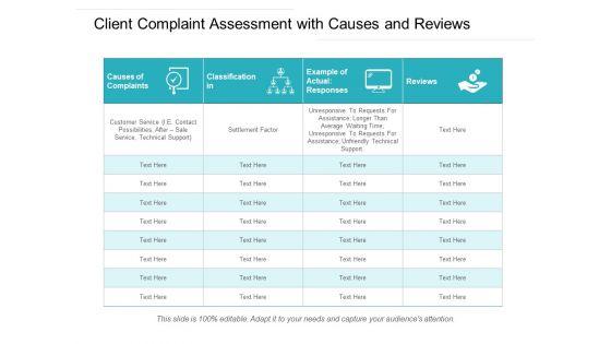 Client_Complaint_Assessment_With_Causes_And_Reviews_Ppt_PowerPoint_Presentation_File_Summary_PDF_Slide_1.jpg
