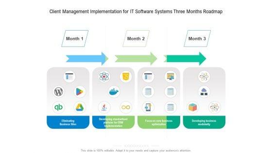 Client_Management_Implementation_For_IT_Software_Systems_Three_Months_Roadmap_Inspiration_Slide_1.jpg