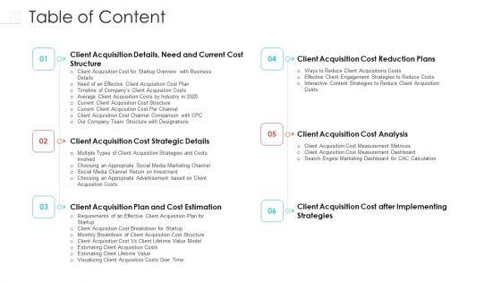 Client_Procurement_Cost_Administration_For_Gaining_New_Customers_Table_Of_Content_Graphics_PDF_Slide_1.jpg