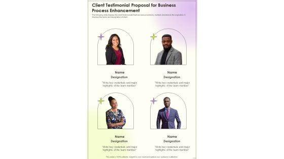 Client_Testimonial_Proposal_For_Business_Process_Enhancement_One_Pager_Sample_Example_Document_Slide_1.jpg