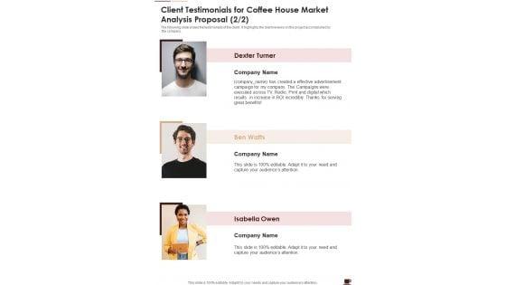 Client_Testimonials_For_Coffee_House_Market_Analysis_Proposal_One_Pager_Sample_Example_Document_Slide_2.jpg