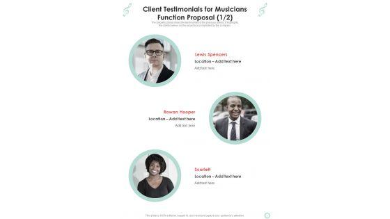 Client_Testimonials_For_Musicians_Function_Proposal_One_Pager_Sample_Example_Document_Slide_1.jpg
