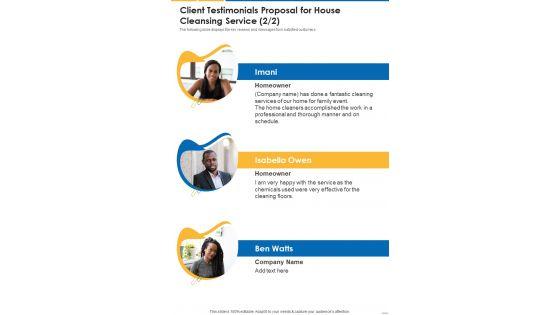 Client_Testimonials_For_Proposal_For_House_Cleansing_Service_One_Pager_Sample_Example_Document_Slide_2.jpg
