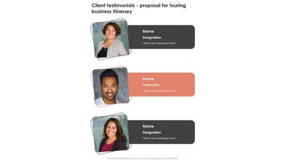 Client_Testimonials_Proposal_For_Touring_Business_Itinerary_One_Pager_Sample_Example_Document_Slide_1.jpg