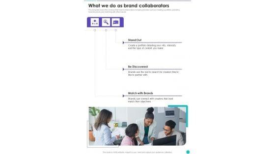 Collaboration_To_Partner_With_Celebrities_What_We_Do_As_Brand_One_Pager_Sample_Example_Document_Slide_1.jpg