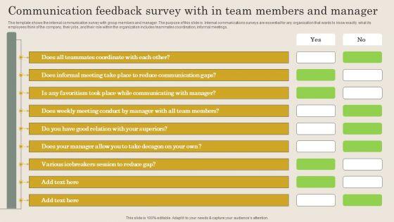 Communication Feedback Survey With In Team Members And Manager Topics PDF Communication Feedback Survey With In Team Members And Manager Topics PDF