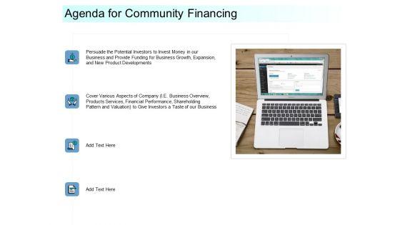 Community_Capitalization_Pitch_Deck_Agenda_For_Community_Financing_Introduction_PDF_Slide_1.jpg