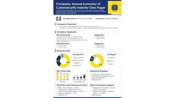 Company_Annual_Summary_Of_Cybersecurity_Industry_One_Pager_PDF_Document_PPT_Template_Slide_1.jpg