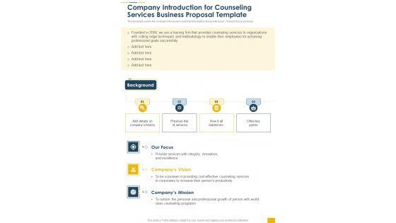 Company_Introduction_For_Counseling_Services_Business_Proposal_Template_One_Pager_Sample_Example_Document_Slide_1.jpg