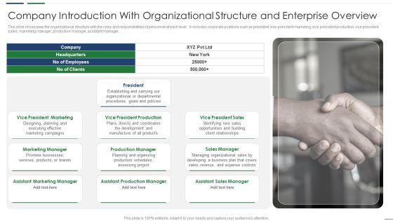 Company Introduction With Organizational Structure And Enterprise Overview Graphics PDF Company Introduction With Organizational Structure And Enterprise Overview Graphics PDF