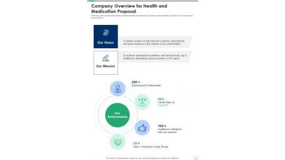 Company_Overview_For_Health_And_Medication_Proposal_One_Pager_Sample_Example_Document_Slide_1.jpg