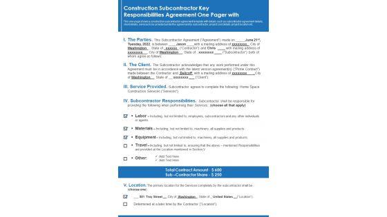 Construction_Subcontractor_Key_Responsabilities_Agreement_One_Pager_With_PDF_Document_PPT_Template_Slide_1.jpg
