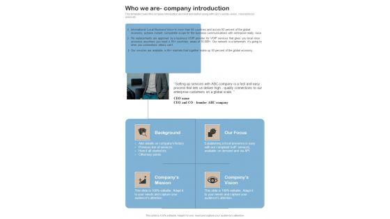 Contractors_Bid_For_Voip_Services_Who_We_Are_Company_Introduction_One_Pager_Sample_Example_Document_Slide_1.jpg