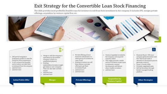 Convertible Debt Financing Pitch Deck Exit Strategy For The Convertible Loan Stock Financing Clipart PDF Convertible Debt Financing Pitch Deck Exit Strategy For The Convertible Loan Stock Financing Clipart PDF