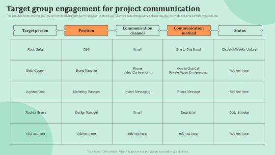 Corporate Communications Target Group Engagement For Project Communication Guidelines PDF Corporate Communications Target Group Engagement For Project Communication Guidelines PDF