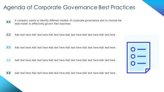 Corporate Governance Best Practices Agenda Of Corporate Governance Best Practices Diagrams PDF Corporate Governance Best Practices Agenda Of Corporate Governance Best Practices Diagrams PDF