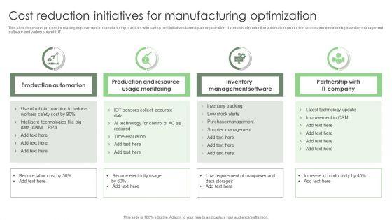 Cost_Reduction_Initiatives_For_Manufacturing_Optimization_Ppt_Icon_Slideshow_PDF_Slide_1.jpg