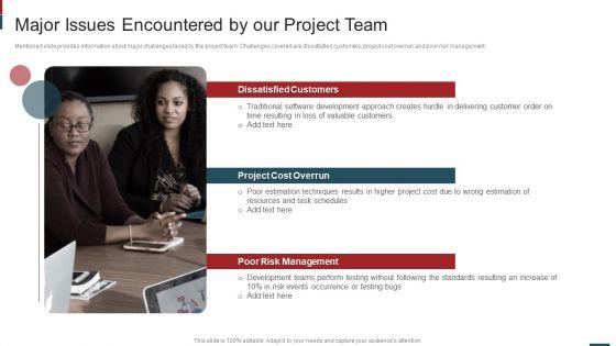 Cost_Saving_With_Agile_Methodology_IT_Major_Issues_Encountered_By_Our_Project_Team_Template_PDF_Slide_1.jpg