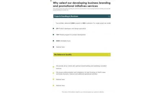 Creating_Corporate_Branding_Marketing_Strategies_Why_Select_Our_Developing_One_Pager_Sample_Example_Document_Slide_1.jpg