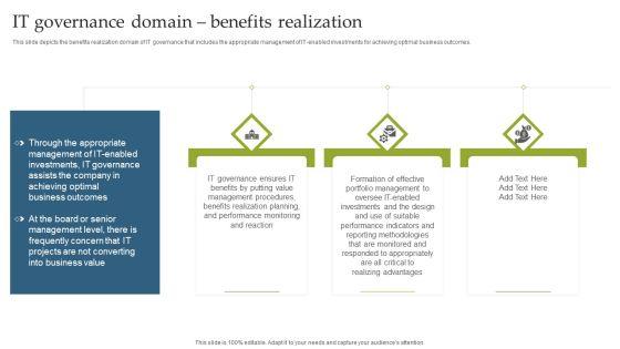 Deploying EGIT To Ensure Optimum Risk Management IT Governance Domain Benefits Realization Infographics PDF Deploying EGIT To Ensure Optimum Risk Management IT Governance Domain Benefits Realization Infographics PDF
