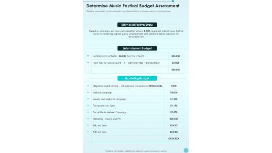 Determine_Music_Festival_Budget_Assessment_One_Pager_Sample_Example_Document_Slide_1.jpg