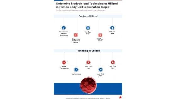 Determine_Products_And_Technologies_Utilized_In_Human_Body_Cell_Examination_Project_One_Pager_Sample_Example_Document_Slide_1.jpg
