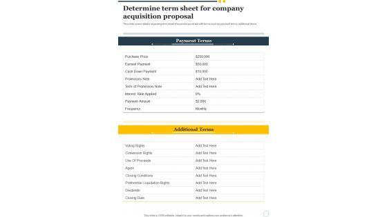 Determine_Term_Sheet_For_Company_Acquisition_Proposal_One_Pager_Sample_Example_Document_Slide_1.jpg