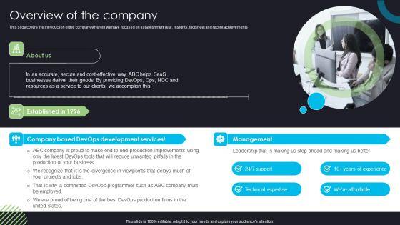 Devops Deployment And Transformation Services Advisory Overview Of The Company Ideas PDF Devops Deployment And Transformation Services Advisory Overview Of The Company Ideas PDF