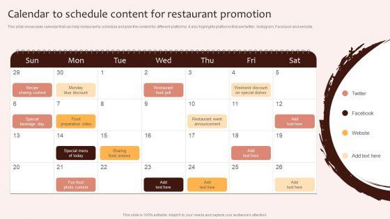 Digital_Marketing_Plan_For_Restaurant_Business_Calendar_To_Schedule_Content_For_Restaurant_Promotion_Brochure_PDF_Slide_1.jpg