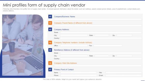 Digital_Transformation_Of_Supply_Mini_Profiles_Form_Of_Supply_Chain_Vendor_Professional_PDF_Slide_1.jpg