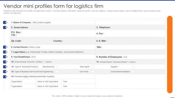 Digital_Transformation_Of_Supply_Vendor_Mini_Profiles_Form_For_Logistics_Firm_Pictures_PDF_Slide_1.jpg