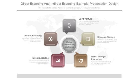 Direct Exporting And Indirect Exporting Example Presentation Design Direct Exporting And Indirect Exporting Example Presentation Design