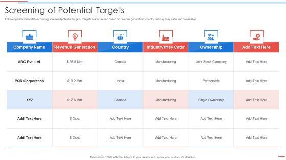 Due_Diligence_Process_In_Merger_And_Acquisition_Agreement_Screening_Of_Potential_Targets_Elements_PDF_Slide_1.jpg
