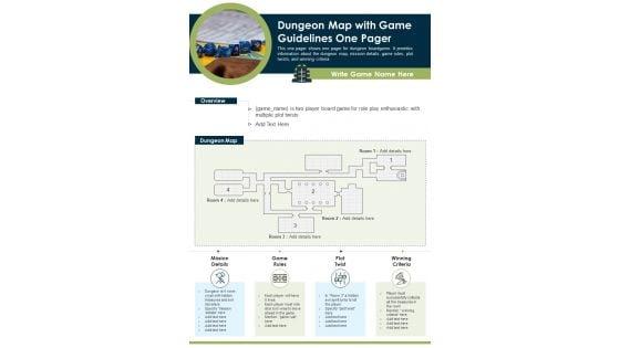 Dungeon_Map_With_Game_Guidelines_One_Pager_PDF_Document_PPT_Template_Slide_1.jpg