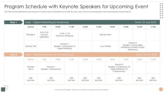 Effective Company Event Communication Tactics Program Schedule With Keynote Speakers For Upcoming Event Pictures PDF Effective Company Event Communication Tactics Program Schedule With Keynote Speakers For Upcoming Event Pictures PDF