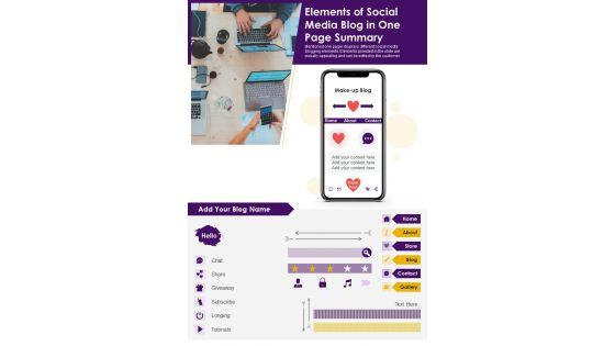 Elements_Of_Social_Media_Blog_In_One_Page_Summary_PDF_Document_PPT_Template_Slide_1.jpg
