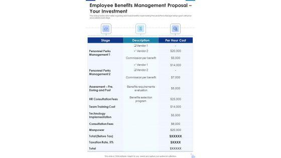 Employee_Benefits_Management_Proposal_Your_Investment_One_Pager_Sample_Example_Document_Slide_1.jpg