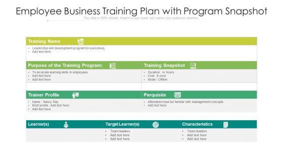 Employee_Business_Training_Plan_With_Program_Snapshot_Ppt_PowerPoint_Presentation_Infographics_Graphic_Images_PDF_Slide_1.jpg