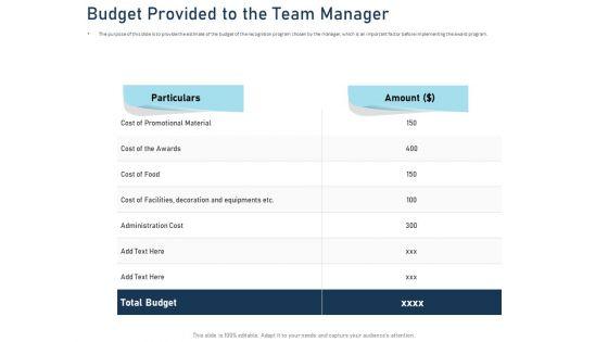 Employee_Recognition_Award_Budget_Provided_To_The_Team_Manager_Ppt_PowerPoint_Presentation_Infographic_Template_Example_Introduction_PDF_Slide_1.jpg