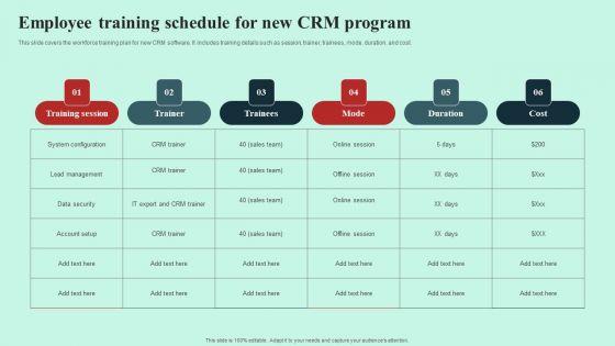 Employee Training Schedule For New CRM Program Structure PDF Employee Training Schedule For New CRM Program Structure PDF