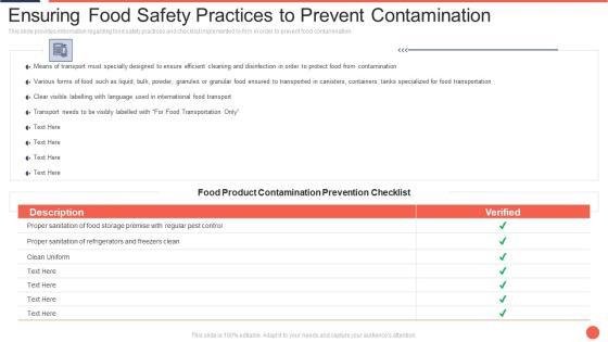 Ensuring Food Safety Practices To Prevent Contamination Assuring Food Quality And Hygiene Demonstration PDF Ensuring Food Safety Practices To Prevent Contamination Assuring Food Quality And Hygiene Demonstration PDF