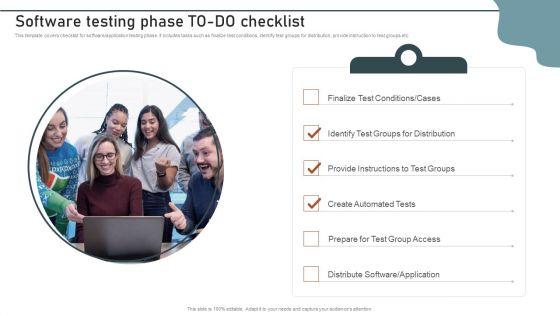 Enterprise Software Application Software Testing Phase To Do Checklist Elements PDF Enterprise Software Application Software Testing Phase To Do Checklist Elements PDF