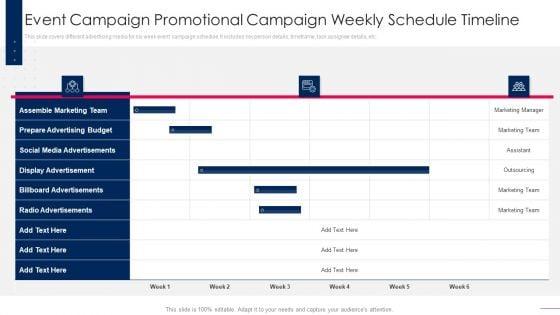 Event_Campaign_Promotional_Campaign_Weekly_Schedule_Timeline_Diagrams_PDF_Slide_1.jpg