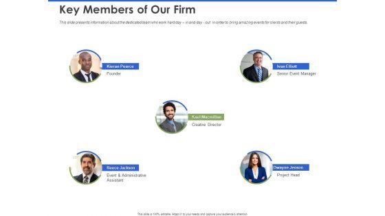 Event Management Services Key Members Of Our Firm Ppt PowerPoint Presentation Professional Structure PDF Event Management Services Key Members Of Our Firm Ppt PowerPoint Presentation Professional Structure PDF