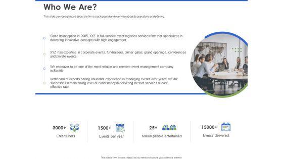 Event Management Services Who We Are Ppt PowerPoint Presentation Inspiration Deck PDF Event Management Services Who We Are Ppt PowerPoint Presentation Inspiration Deck PDF