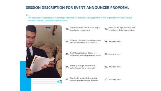 Event_Time_Announcer_Session_Description_For_Event_Announcer_Proposal_Ppt_File_Maker_PDF_Slide_1.jpg