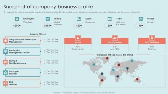 Executing_Diversity_Snapshot_Of_Company_Business_Profile_Infographics_PDF_Slide_1.jpg