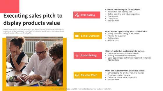 Executing_Sales_Pitch_To_Display_Products_Value_Portrait_PDF_Slide_1.jpg