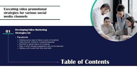 Executing_Video_Promotional_Strategies_For_Various_Social_Media_Channels_Table_Of_Contents_Brochure_PDF_Slide_1.jpg